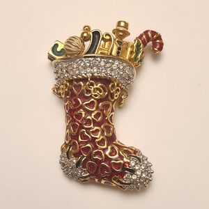 Christmas Stocking Brooch Pin